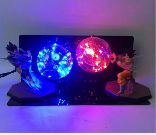 Rare Dragon Ball Z Vegeta & Goku Power Up Led Light Lamp Action Figure Whole Set