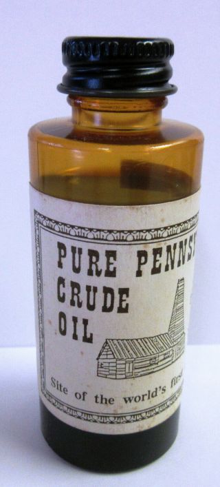 Vintage Sample Bottle Crude Oil Fr.  Drake Well,  Site Of 1859 Discovery Of Oil