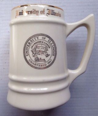 1970s 1980s University Of Illinois Beer Stein,  Coffee Mug,  Vintage