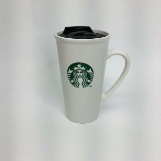Starbucks White Ceramic Mug Tumbler Traveler 16 Fl Oz