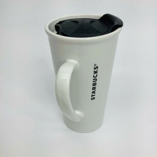 Starbucks White Ceramic Mug Tumbler Traveler 16 fl OZ 2