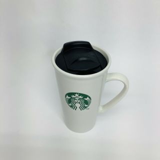 Starbucks White Ceramic Mug Tumbler Traveler 16 fl OZ 3