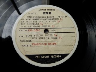 FRANCOISE HARDY 1964 DEBUT LP UK PYE/VOGUE TEST PRESS 4