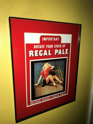 Regal Pale Bowling Pin - Up Girl Beer Bar Framed Advertising Print Man Cave Sign