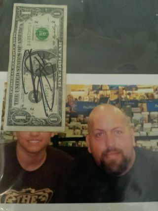 Rare Wwe The Big Show Autographed Dollar Bill With Proof