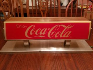 Vintage Coca Cola Double Sided Florescent Sign Fountain Topper Light