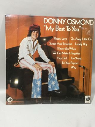 Donny Osmond Puppy Love Singer My Best To You Record Vinyl 1972 Mgm