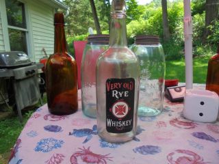 Old Whiskey Bottle Old Rye Whiskey Bottle Pre Prohibition