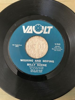 Northern Soul 45 BILLY KEENE Wishing And Hoping VAULT Records 2