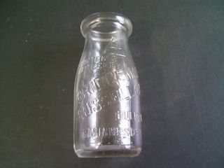 Vintage Half Pint Milk Bottle Bridgeman Russell Co Duluth Minnesota