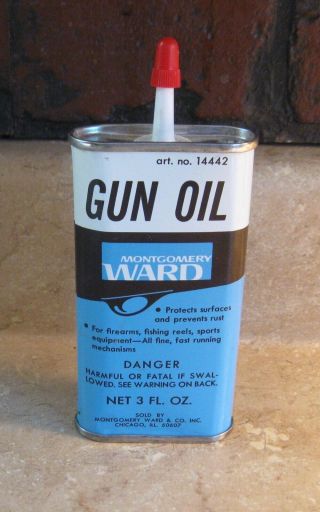 Vintage Advertising Montgomery Ward Gun & Household Oil Can