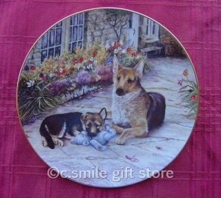 Shirley Deauville German Shepherd To Pooped To Play Ltd Ed Dog Plate Mib