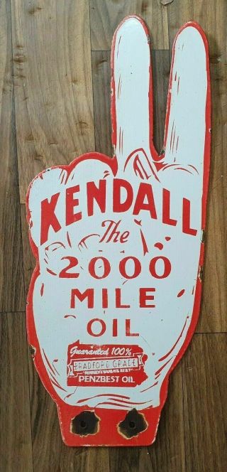 Kendall Penzbest Oil Vintage Advertising Porcelain Sign 6 X 15 Inches Sb 02