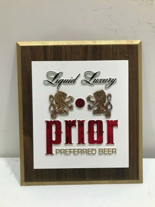 Vintage Schmidt ' s Prior Beer Lighted Sign NOS,  ON TAP,  & Prior Wall Sign 6