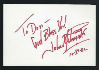 John Schneider Signed Autograph 4 " X 6 " Card Dukes Of Hazard
