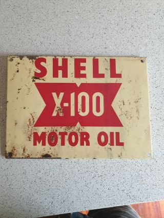 Vintage Shell Service Station Motor Oil Sign