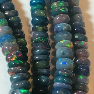 Black Opal Rondel Beads 6mm 16 Inch Strands Aaa Grade Fire Baby