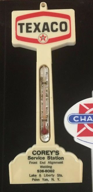 Pole Sign Thermometer Texaco Penn Yan Ny Vintage Gas Oil Station