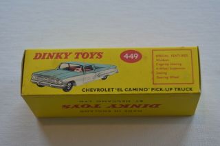 Dinky Toys.  Empty Box,  For Chevrolet " El Camino " Pick - Up