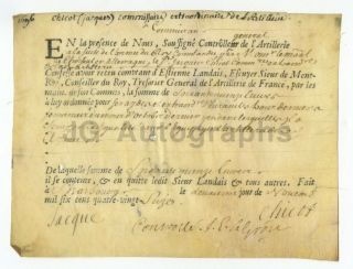 17th Century France - 1696 French Antique Document Id As " Jacque Chicot "