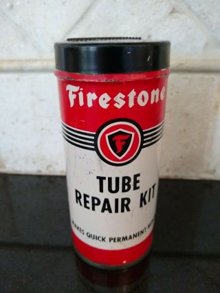 Vintage Firestone Patch Tire Repair Kit Gas Oil Display Can,