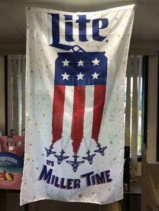 Miller Lite 3ft By 5ft American Flag Can Flag