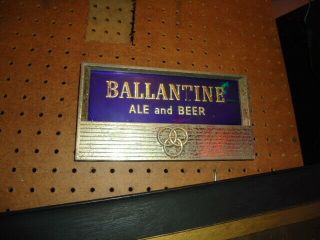 Antique Vintage Ballantine Rare Bar Beer Sign Man Cave Reverse On Glass