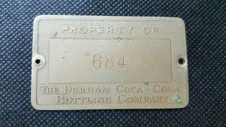 Property Of The Durham Coca - Cola Bottling Co.  Brass Tags