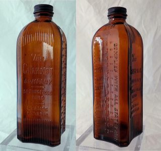Vtg The Champion Co Embalming Fluid Bottle 1940s Anchor Hocking Springfield Oh