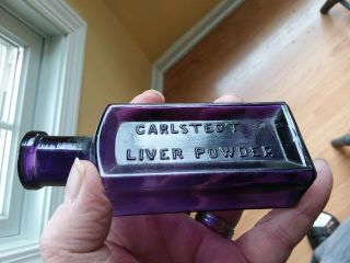 Carlstedt Liver Powder (evansville,  Indiana) Patent Medicine Blown Purple L 