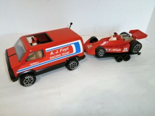 Vintage 1979 Tonka Aj Foyt Racing Team Complete Set Van Car Drivers & Mechanic