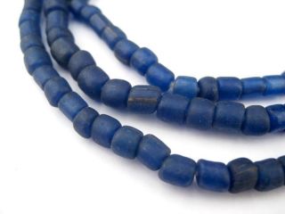 Blue Java Glass Beads 5mm Indonesia Round 25 Inch Strand