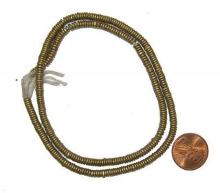 Kenya Brass Heishi Beads 3mm African 30 - 32cm Handmade