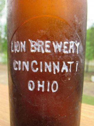 Old 1870 Lion Brewery Blob Top Bottle Cincinnati,  Ohio