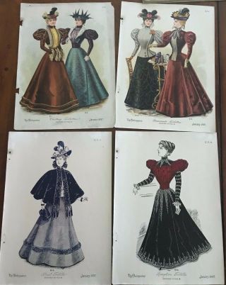 Delineator,  Jan 1897 & May 1903 (2) Women ' s Fashion,  Great Graphics,  Butterick 2