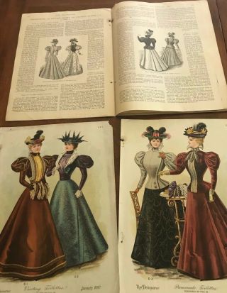 Delineator,  Jan 1897 & May 1903 (2) Women ' s Fashion,  Great Graphics,  Butterick 4