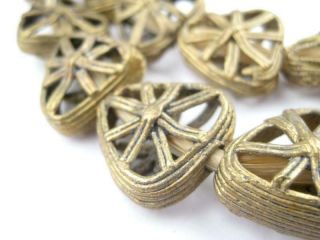 Triangle Pinwheel Ghana Brass Filigree Beads 20mm African Large Hole Handmade