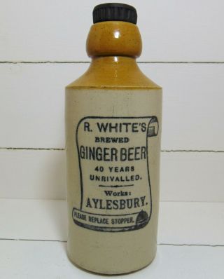 Scarce R.  White Of Aylesbury Ginger Beer Bottle C1900 