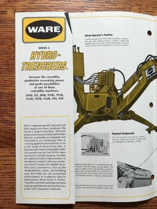 Vintage Ware Hydro - Trenchers Attachment for Caterpillar Brochure Digger 3