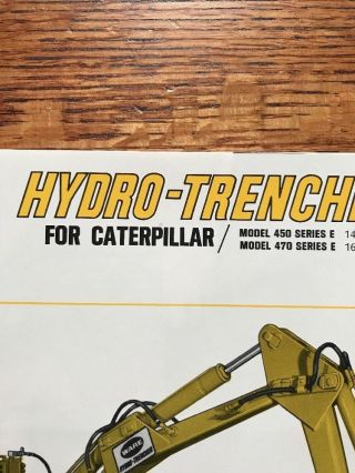 Vintage Ware Hydro - Trenchers Attachment for Caterpillar Brochure Digger 5
