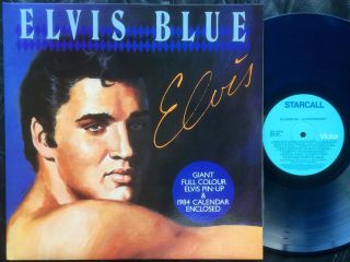 Elvis Presley - Elvis Blue Megarare 1984 Aussie Blue Vinyl Lp W/giant Poster M -