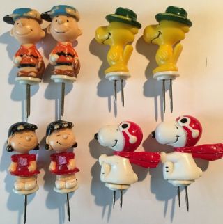Snoopy And The Peanuts Gang Woodstock Corn Holders Set Of 8