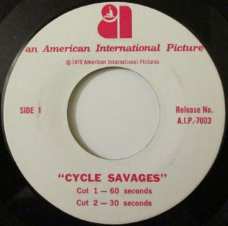 " Cycle Savages " American International Radio Spots 45 - Biker - Psych