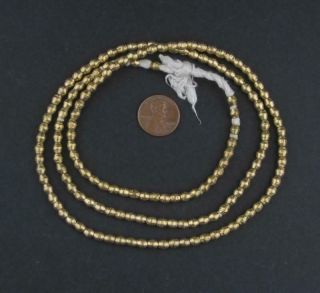 Ethiopian Brass Bicone Beads 5x5mm African Large Hole 27 - 30 Inch Strand Handmade