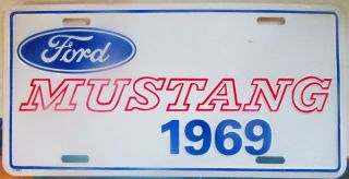 Nos 1969 Ford Mustang License Plate Nos Aluminum 6 " X 12 " Old Stock