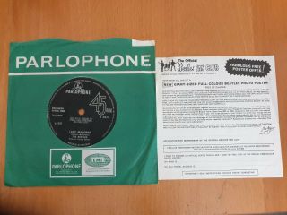 The Beatles - Lady Madonna - Uk Single With Fan Club Poster Insert