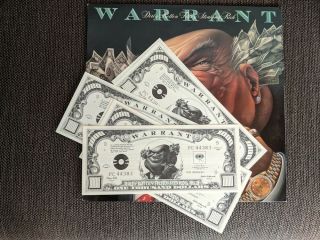 Warrant Dirty Rotten Filthy Stinking Rich 1989 Lp With Promo Cash Nm