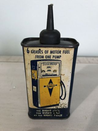 Antique Led Top Spout Sunoco Oiler Tin Can Oil Vintage Gas Pump Home Lubricant