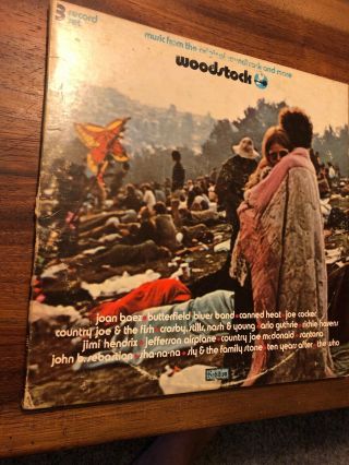 Woodstock Festival - 3 Vinyl Album Lp Record Set - Cotillion - Sd 3 - 500 - Lp