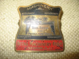 Aetna Machinery Corp.  Bill Clip/ Newark N.  J.  /advertising Machinery/ Tool/tools